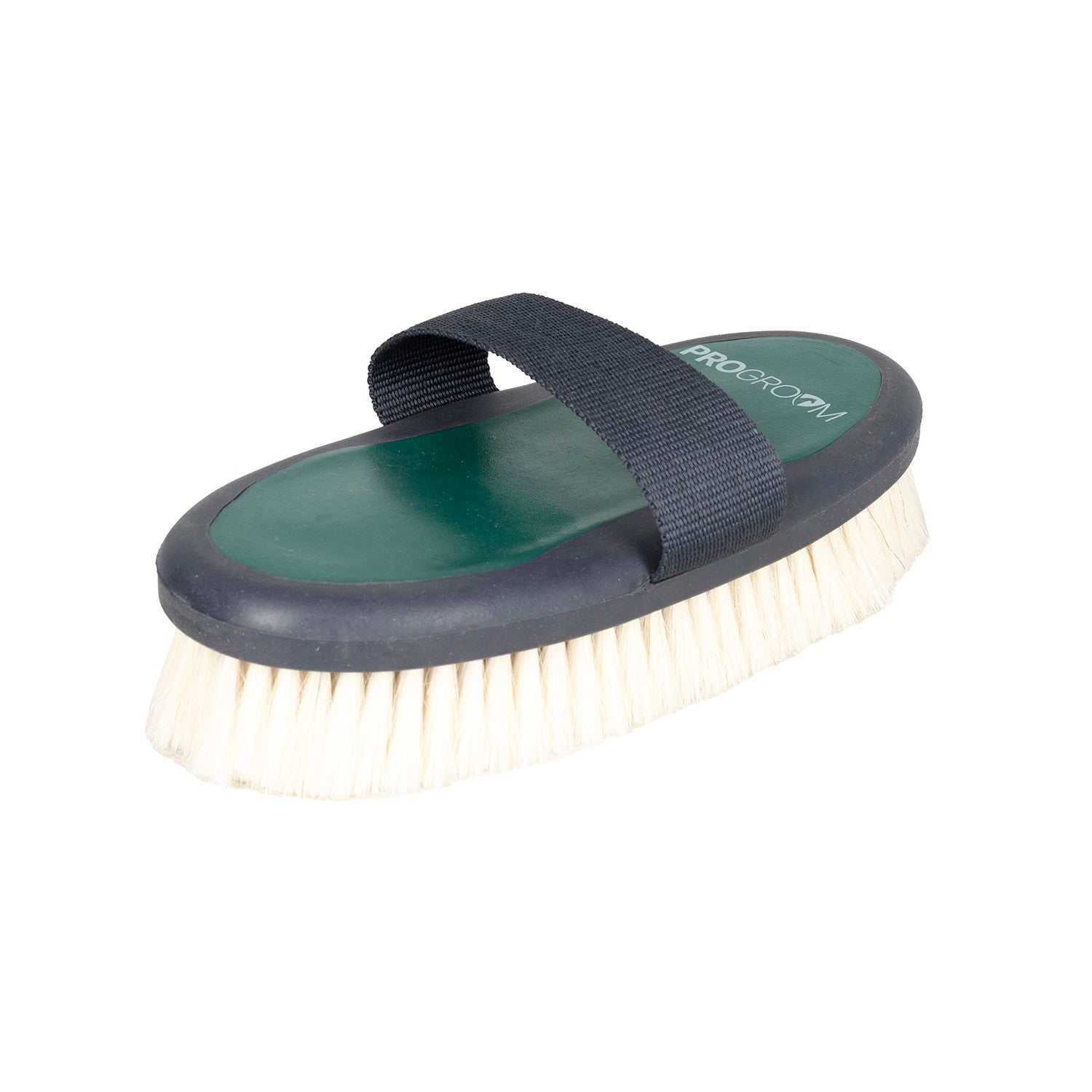 Progroom Two-Tone Body Brush/Goat Hair by Hy Equestrian - Navy/Hunter Green