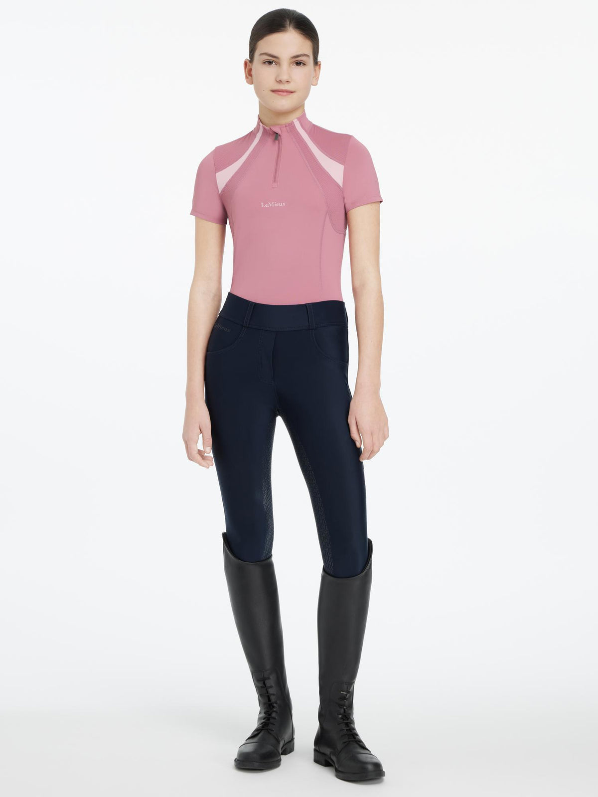 LeMieux Young Rider Short Sleeve Mia Mesh Base Layer - Peony