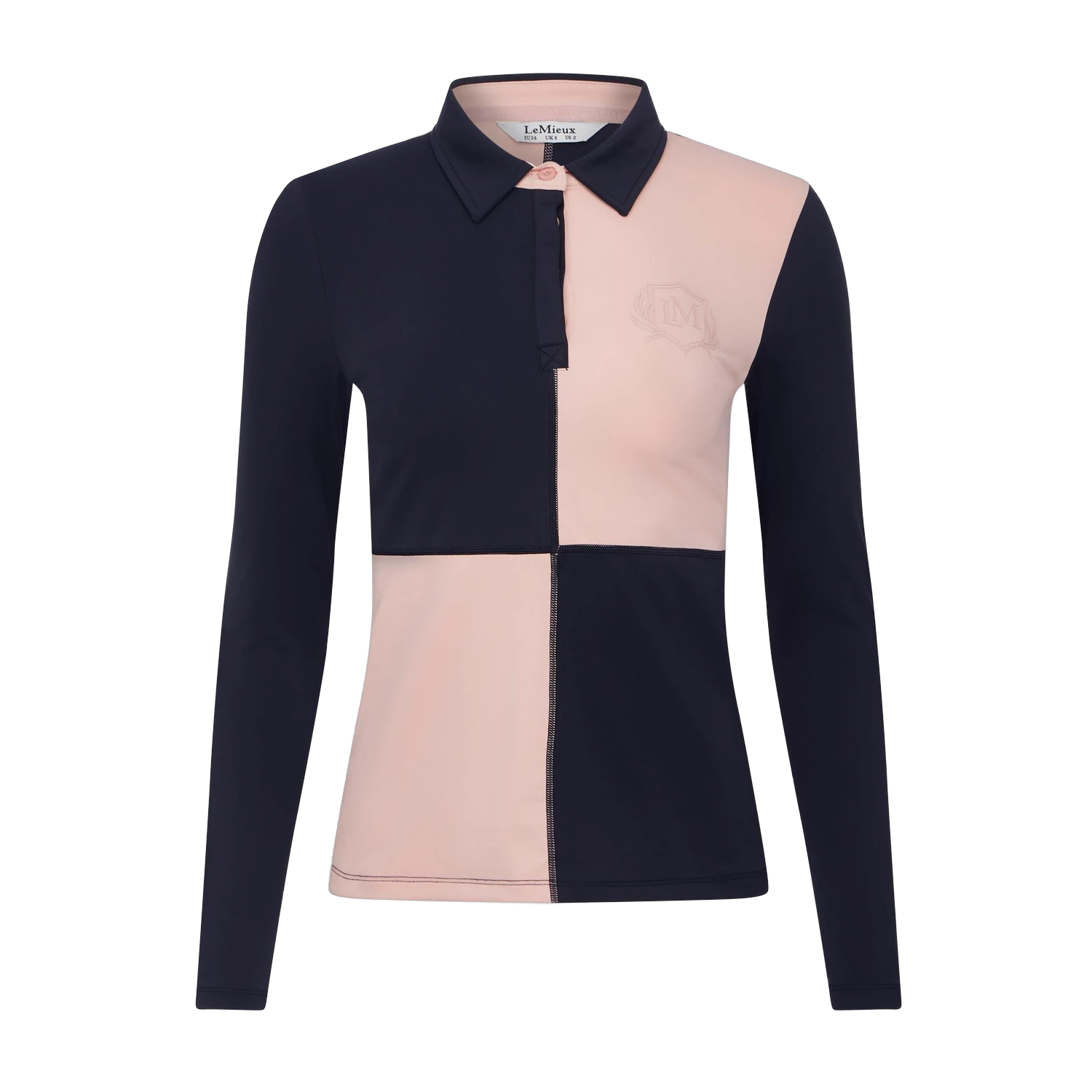 LeMieux Harlequin Rugby Shirt Base Layer - Petal/Navy