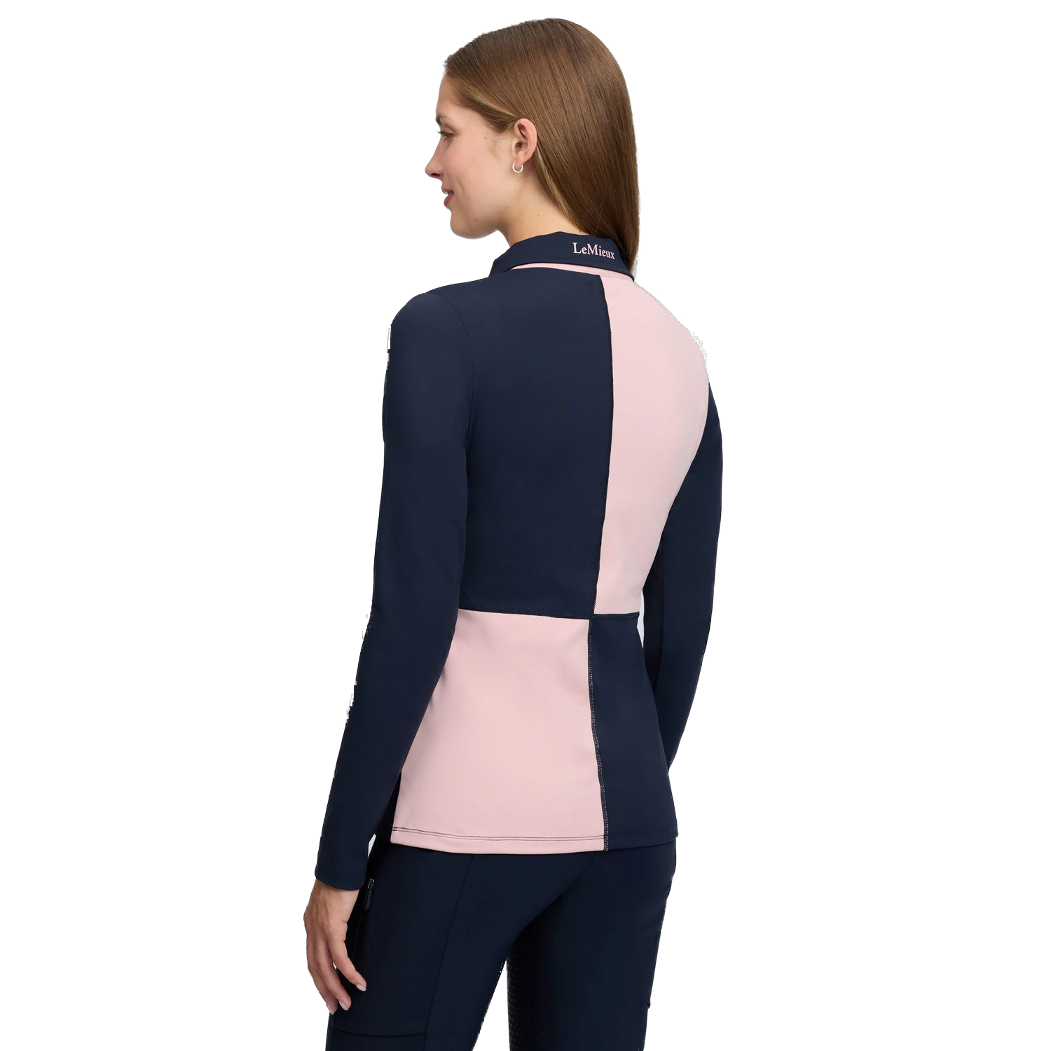 LeMieux Harlequin Rugby Shirt Base Layer - Petal/Navy