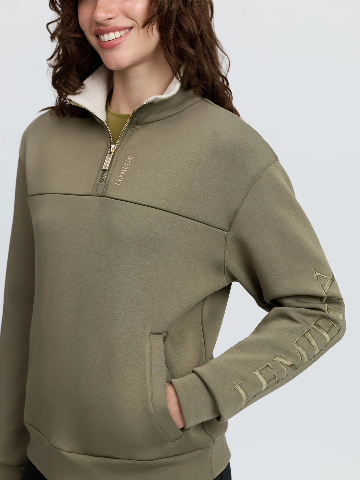 LeMieux Scarlet Quarter Zip Sweat - Willow Green
