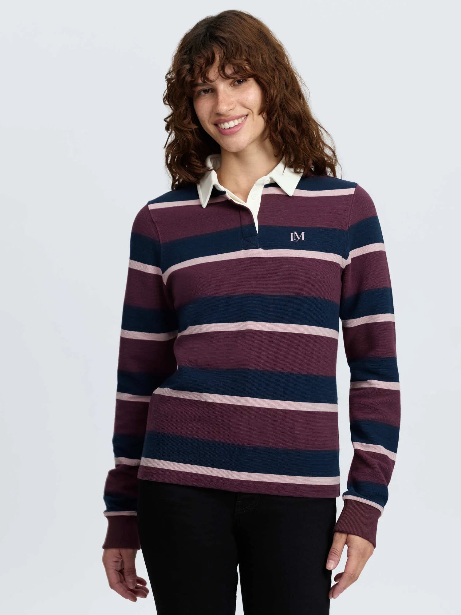 LeMieux Sloane Stripe Rugby Shirt - Bramble