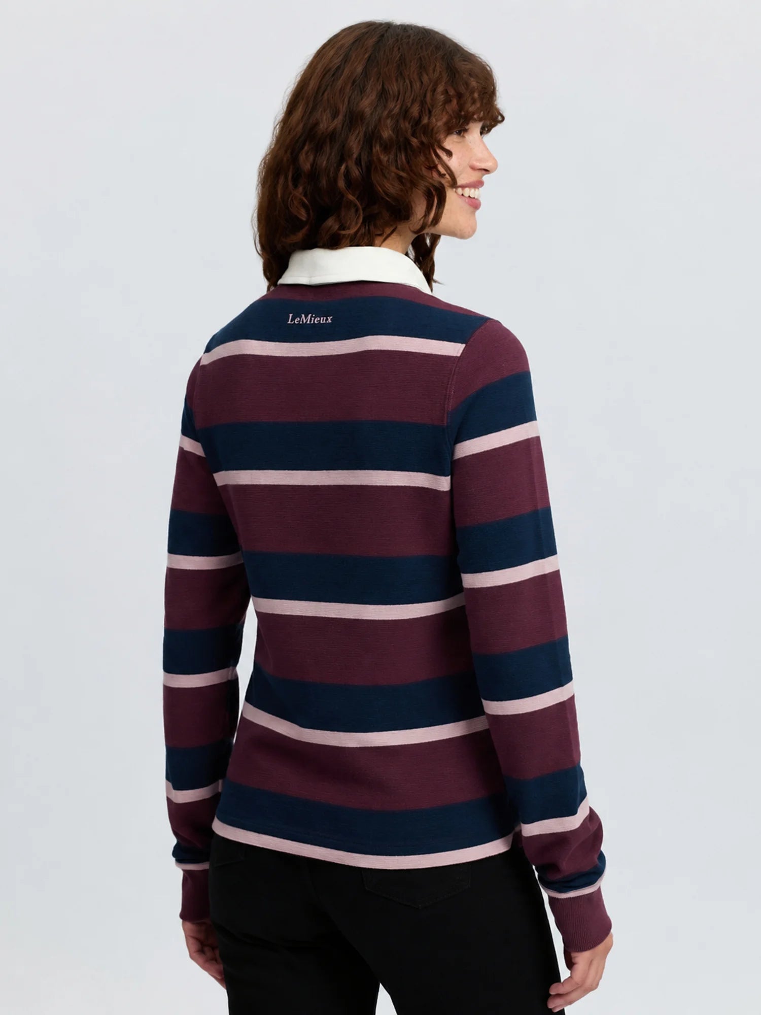 LeMieux Sloane Stripe Rugby Shirt - Bramble