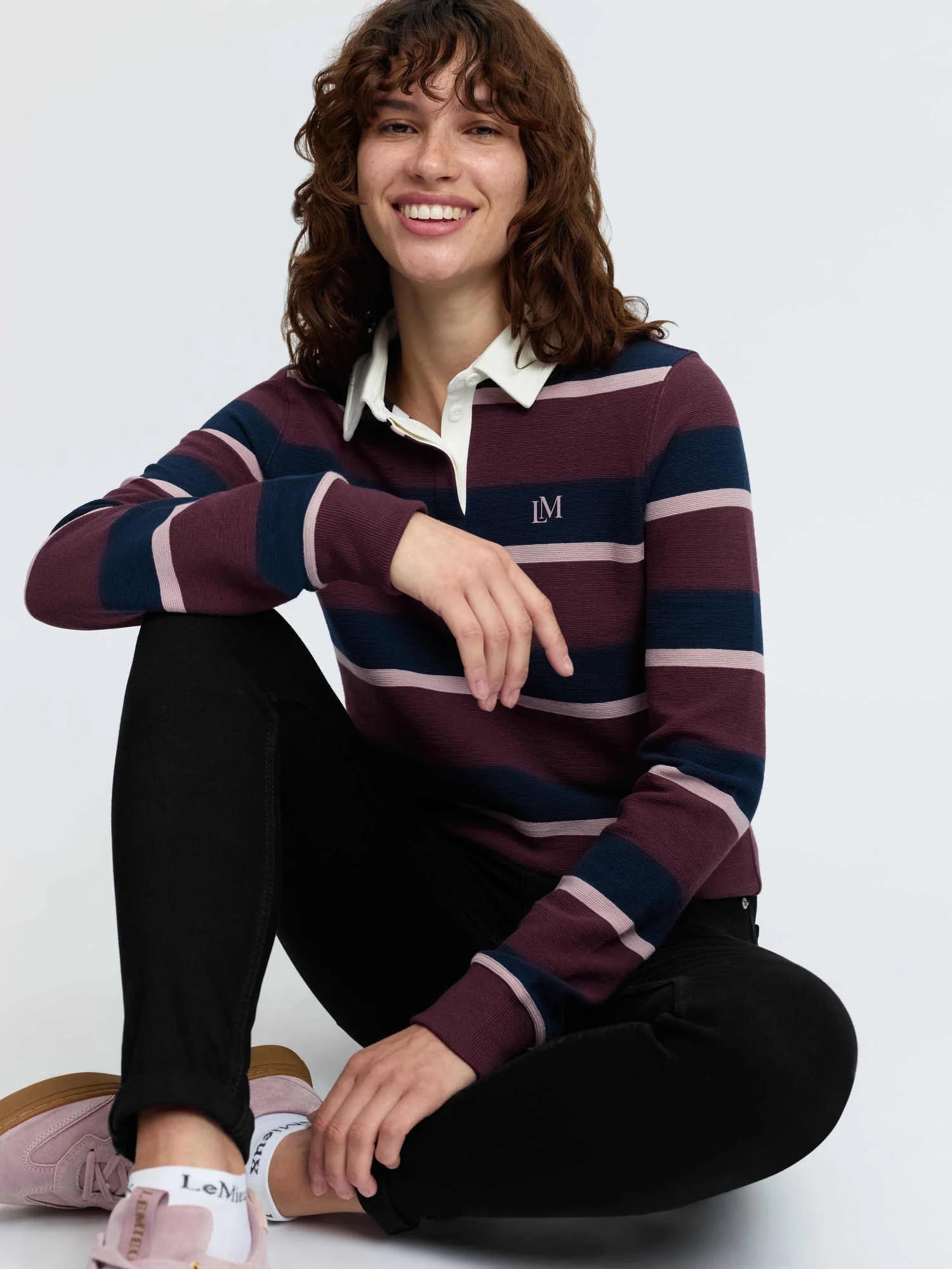 LeMieux Sloane Stripe Rugby Shirt - Bramble