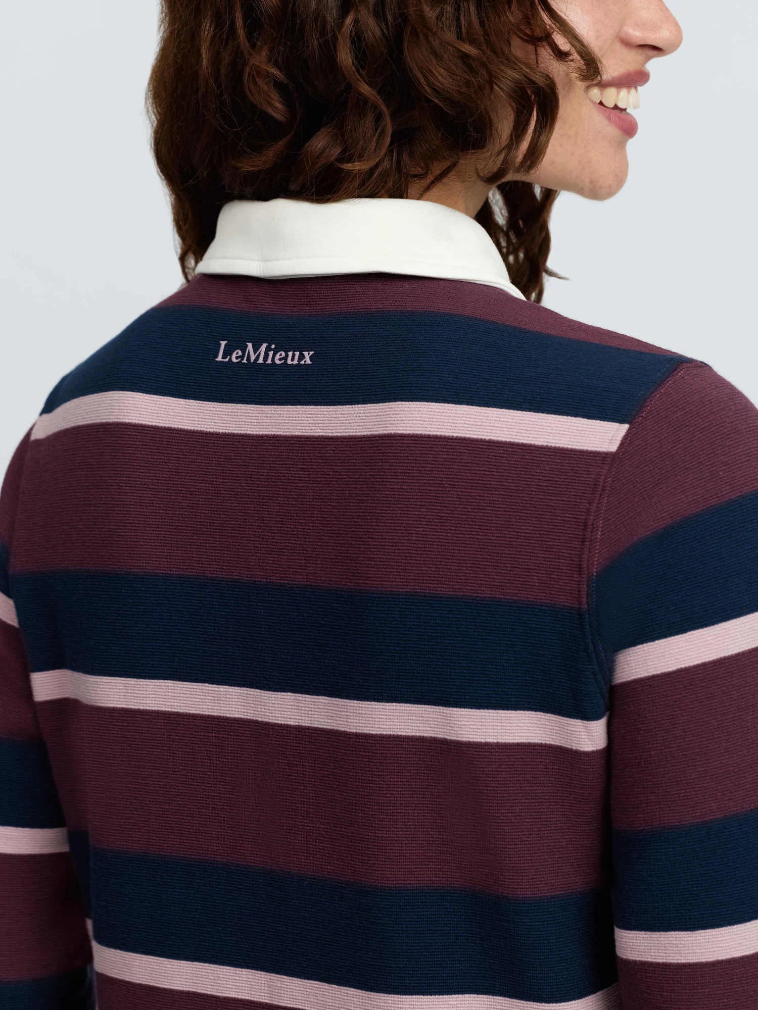 LeMieux Sloane Stripe Rugby Shirt - Bramble