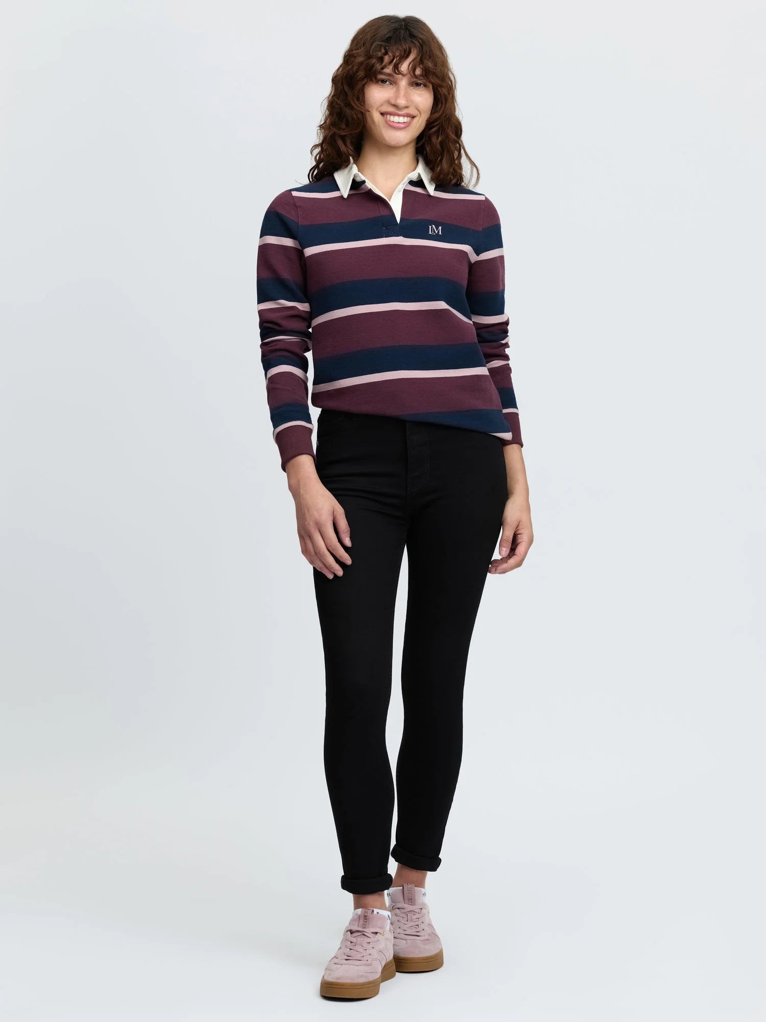 LeMieux Sloane Stripe Rugby Shirt - Bramble