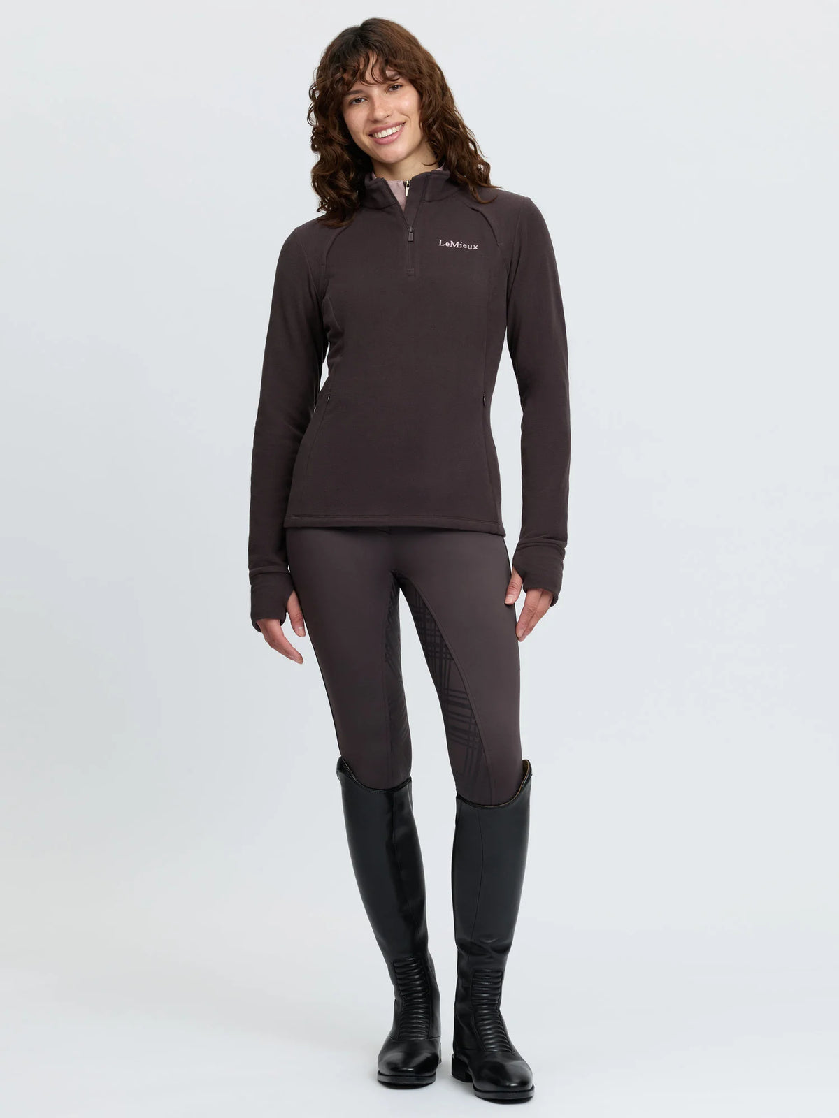 LeMieux Frances Quarter Zip Fleece - Cocoa