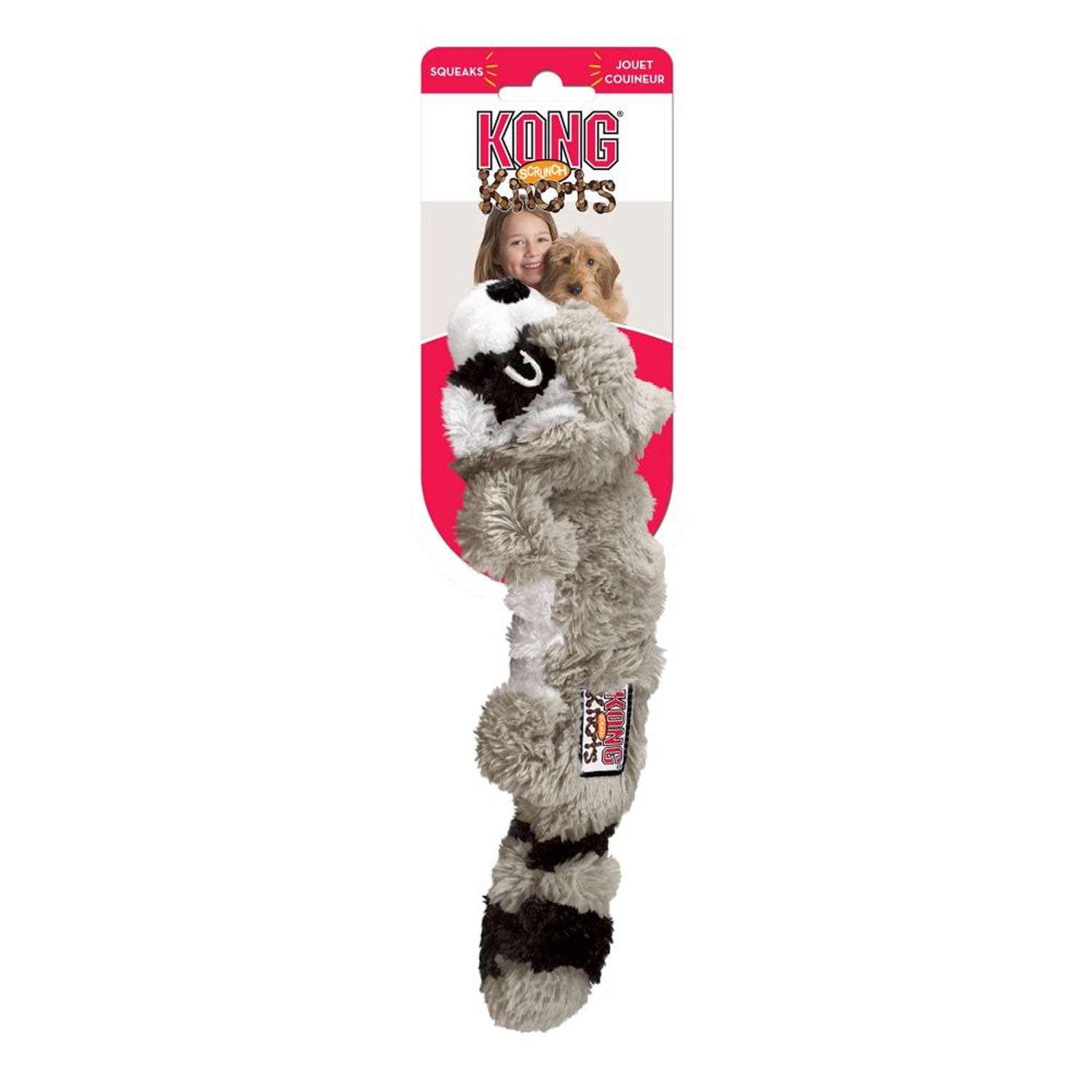 Kong Scrunch Knots Raccoon - Medium/Large - Dog Toy