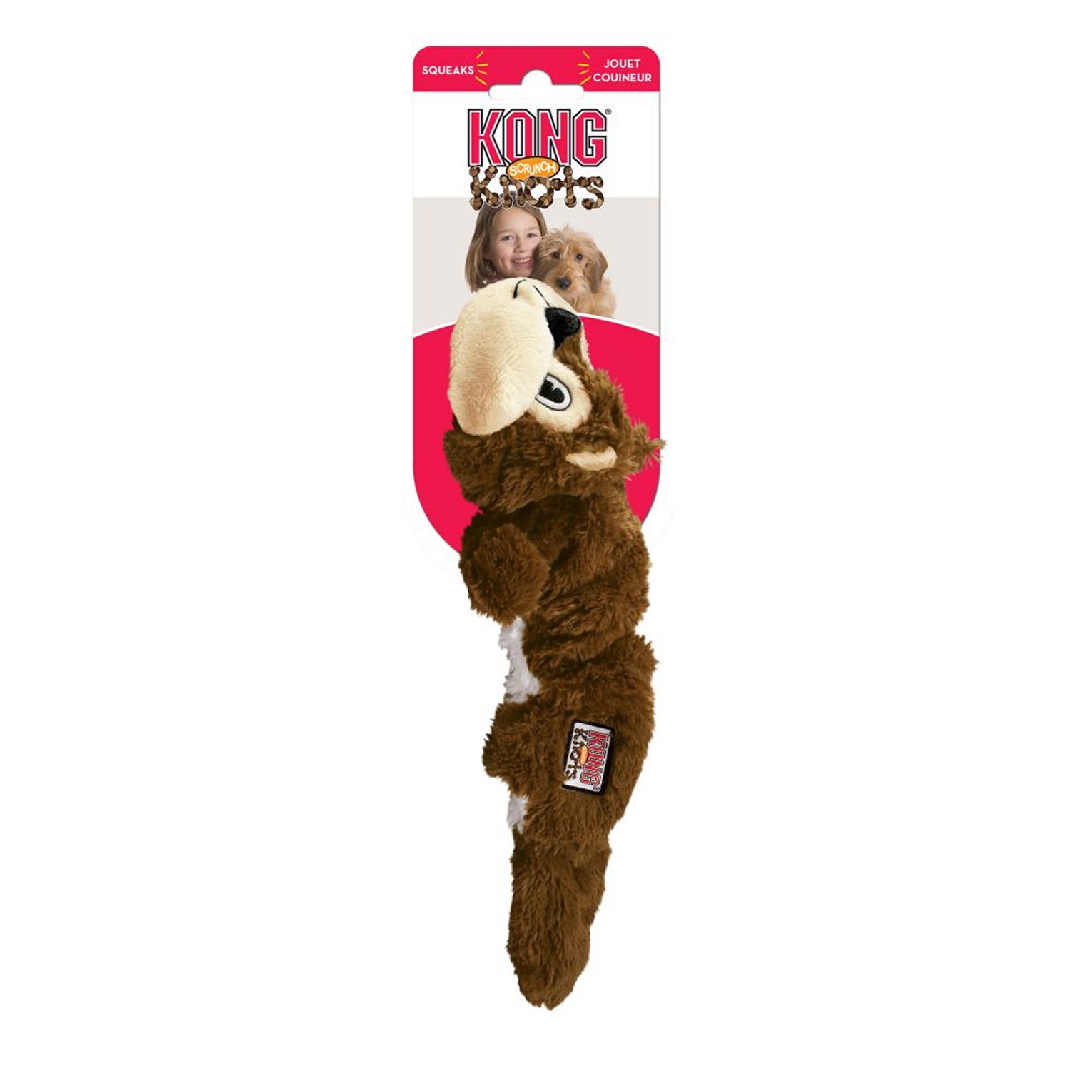 Kong Scrunch Knots Squirrel - Small/Medium - Dog Toy