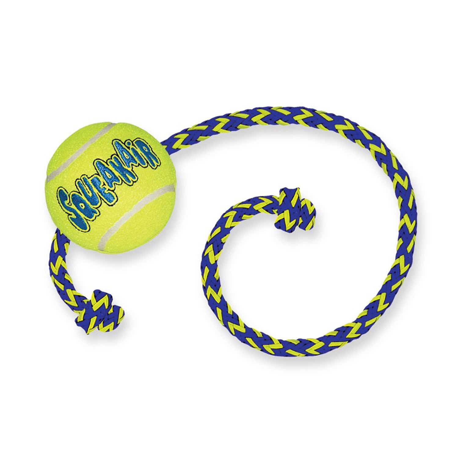 Kong Squeakair Ball With Rope - Medium - Dog Toy