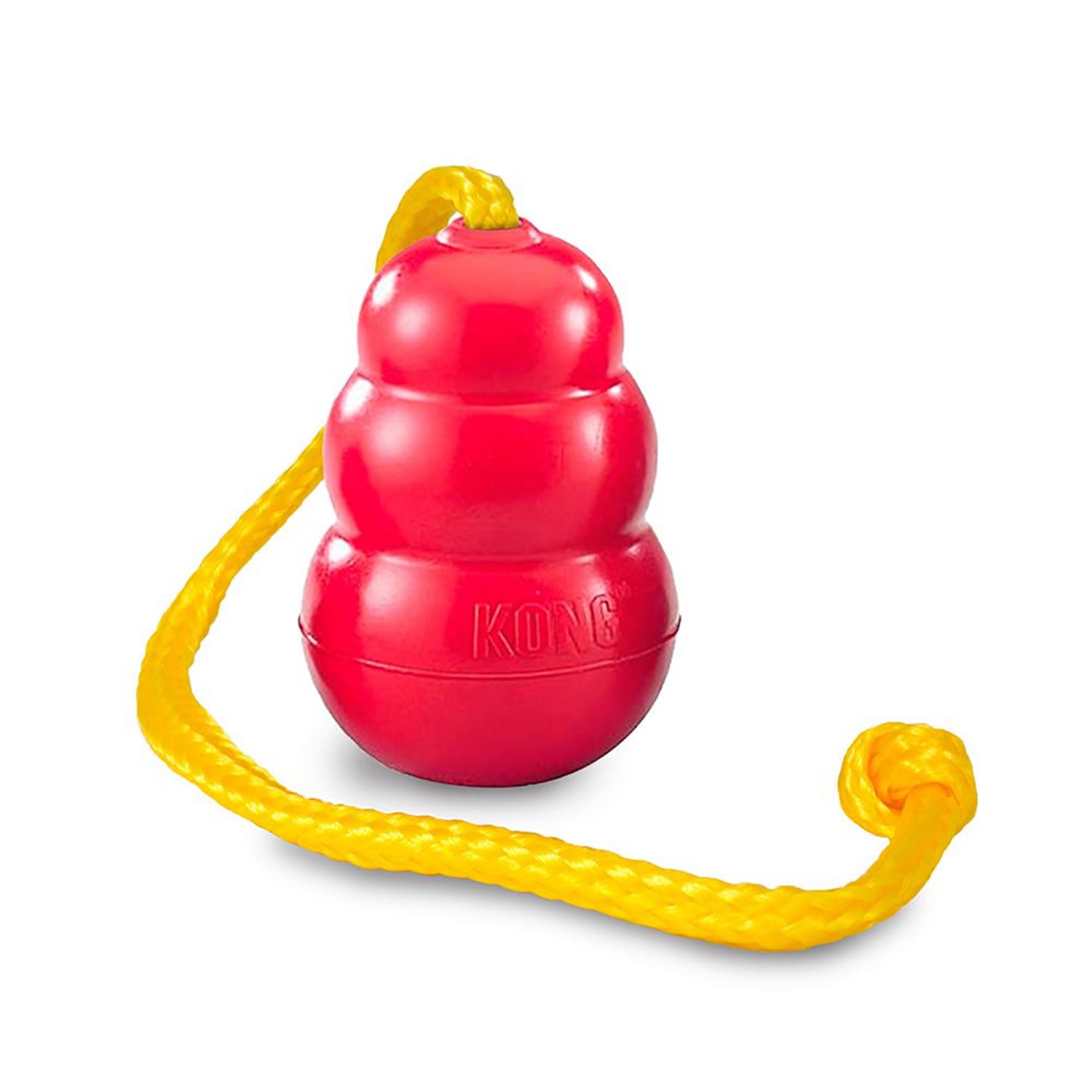 Kong Classic With Rope - Medium - Red - Dog Toy