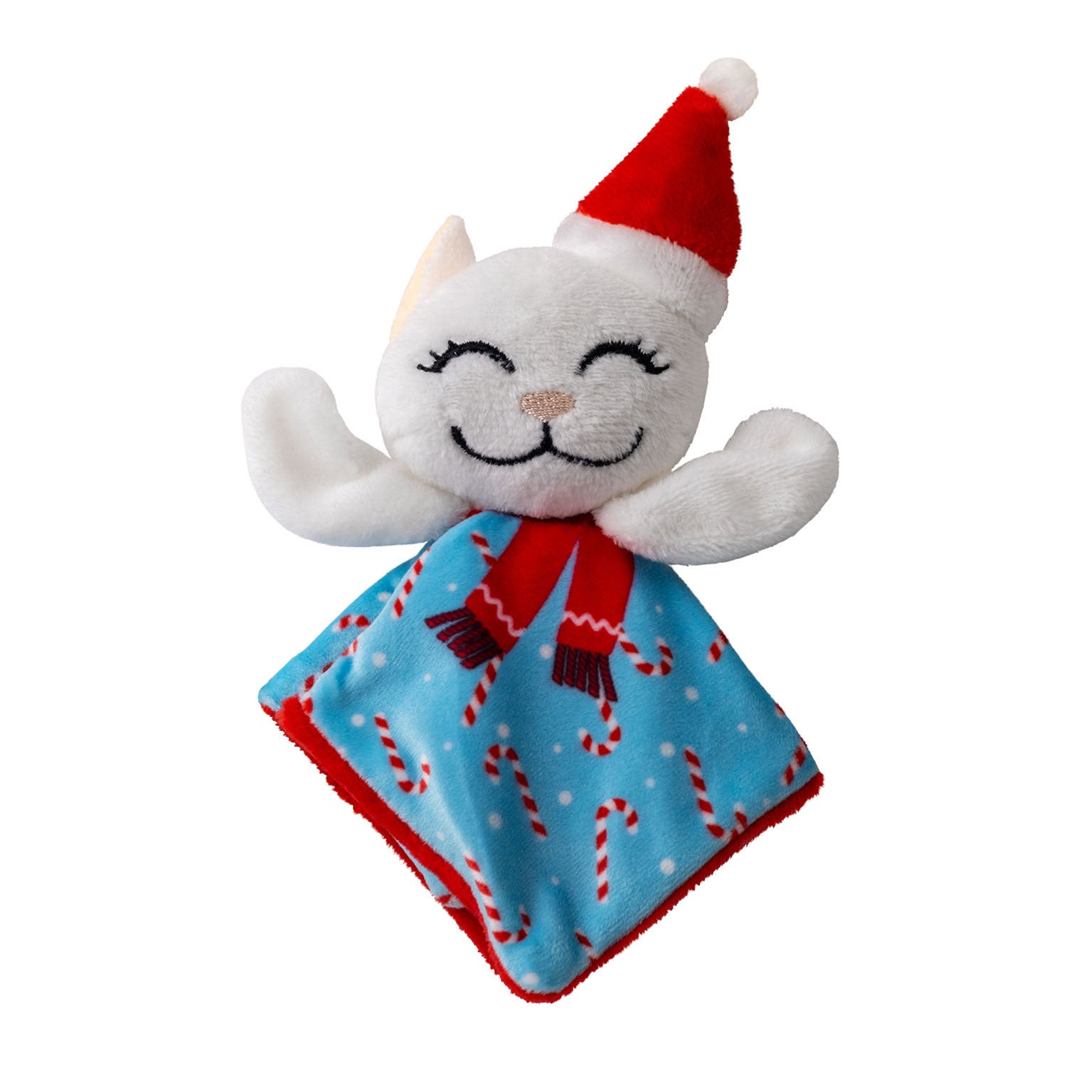 Kong Holiday Cat Crackles Santa Kitty Candy Cane Poncho - Cat Toy