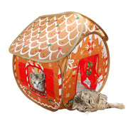 Kong Holiday Cat Play Spaces Bungalow Gingerbread - Cat Toy