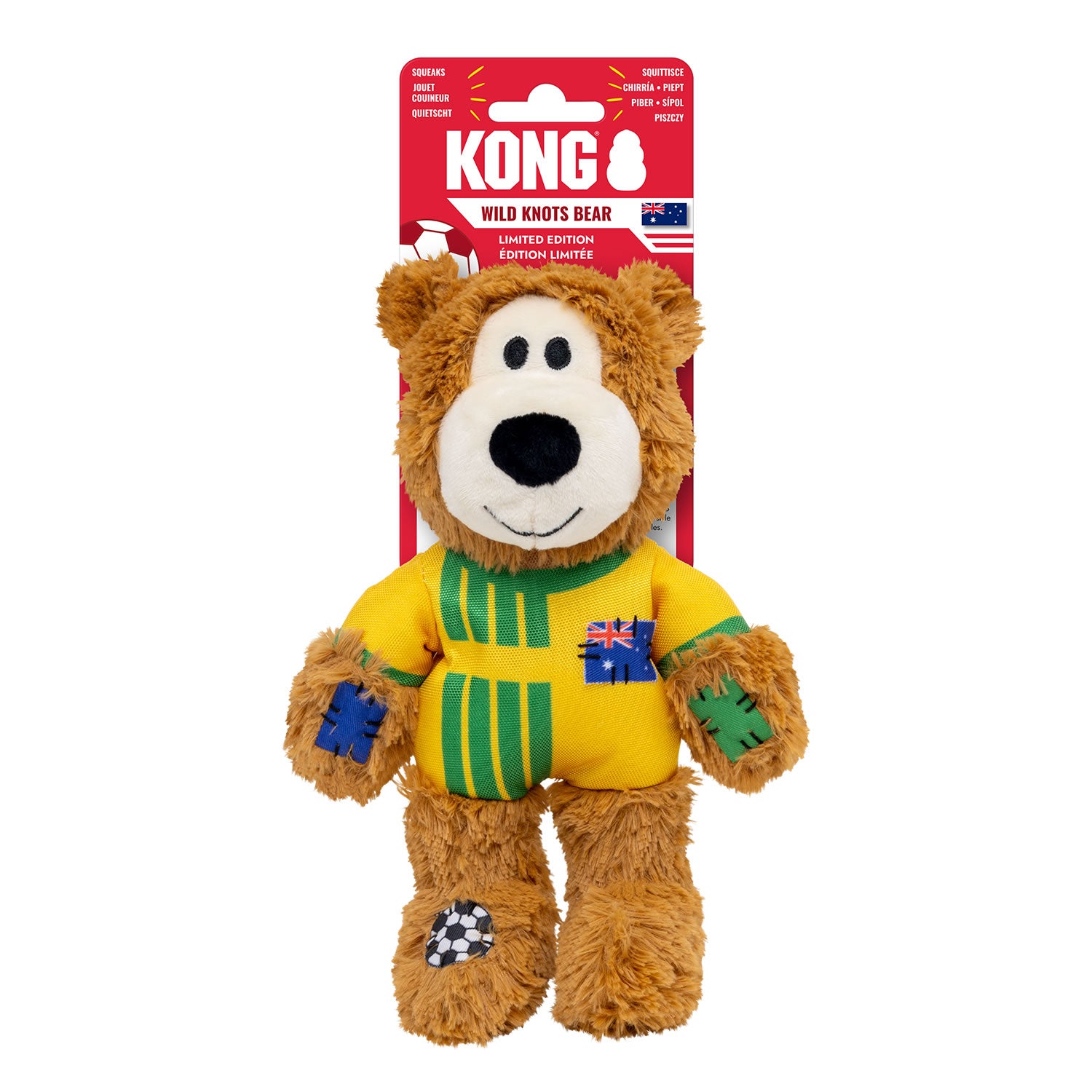 Kong Wild Knots Sport Aus Bear Australia - Medium - Dog Toy