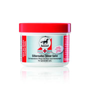 Jar of Leovet Silver Salve with red lid on a white background