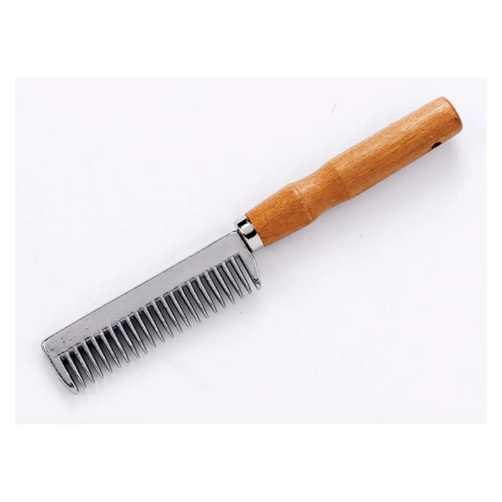 Lincoln Aluminium Mane and Tail Comb with Wooden Handle