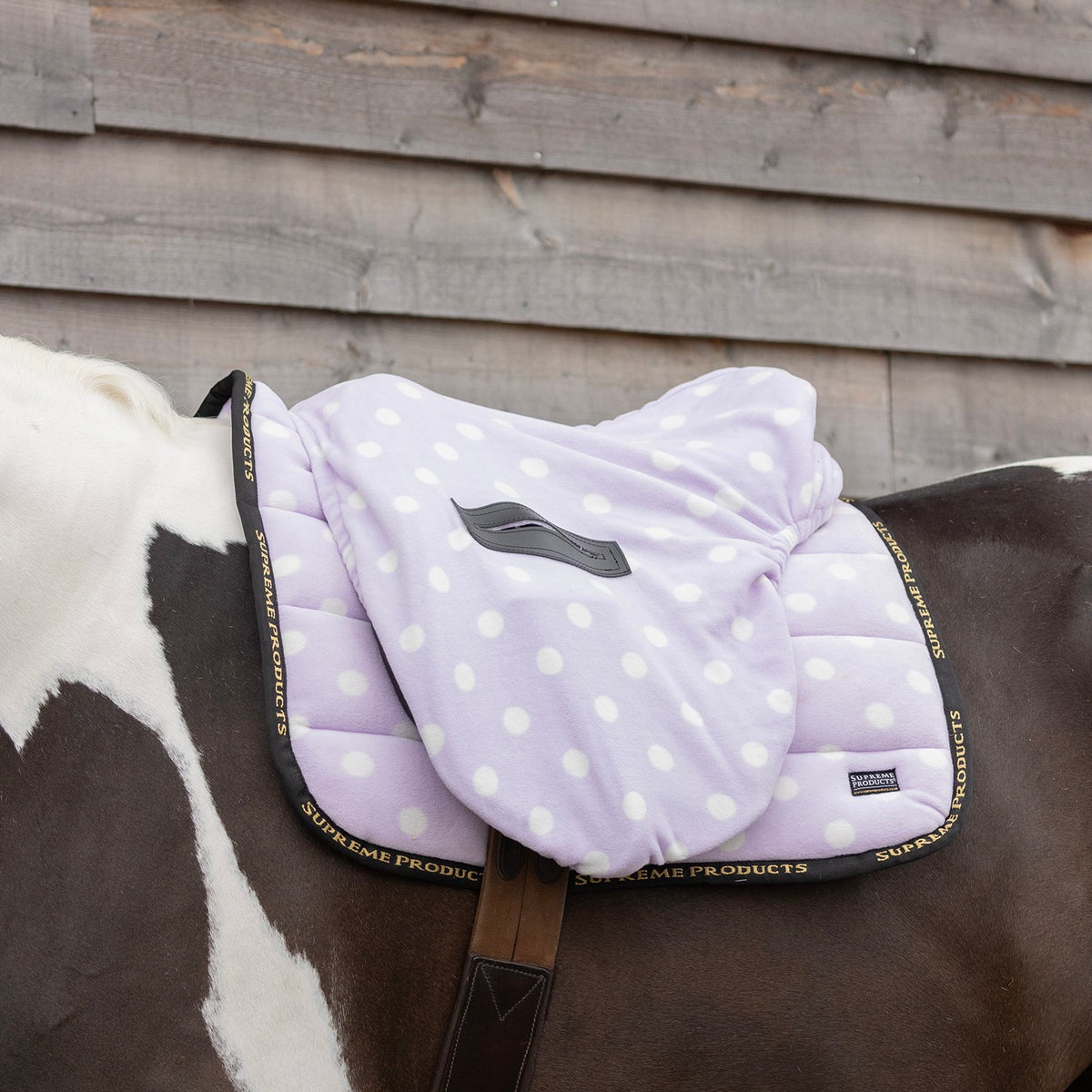 Supreme Products Dotty Fleece Ride On Saddle Cover - Lavish Lilac