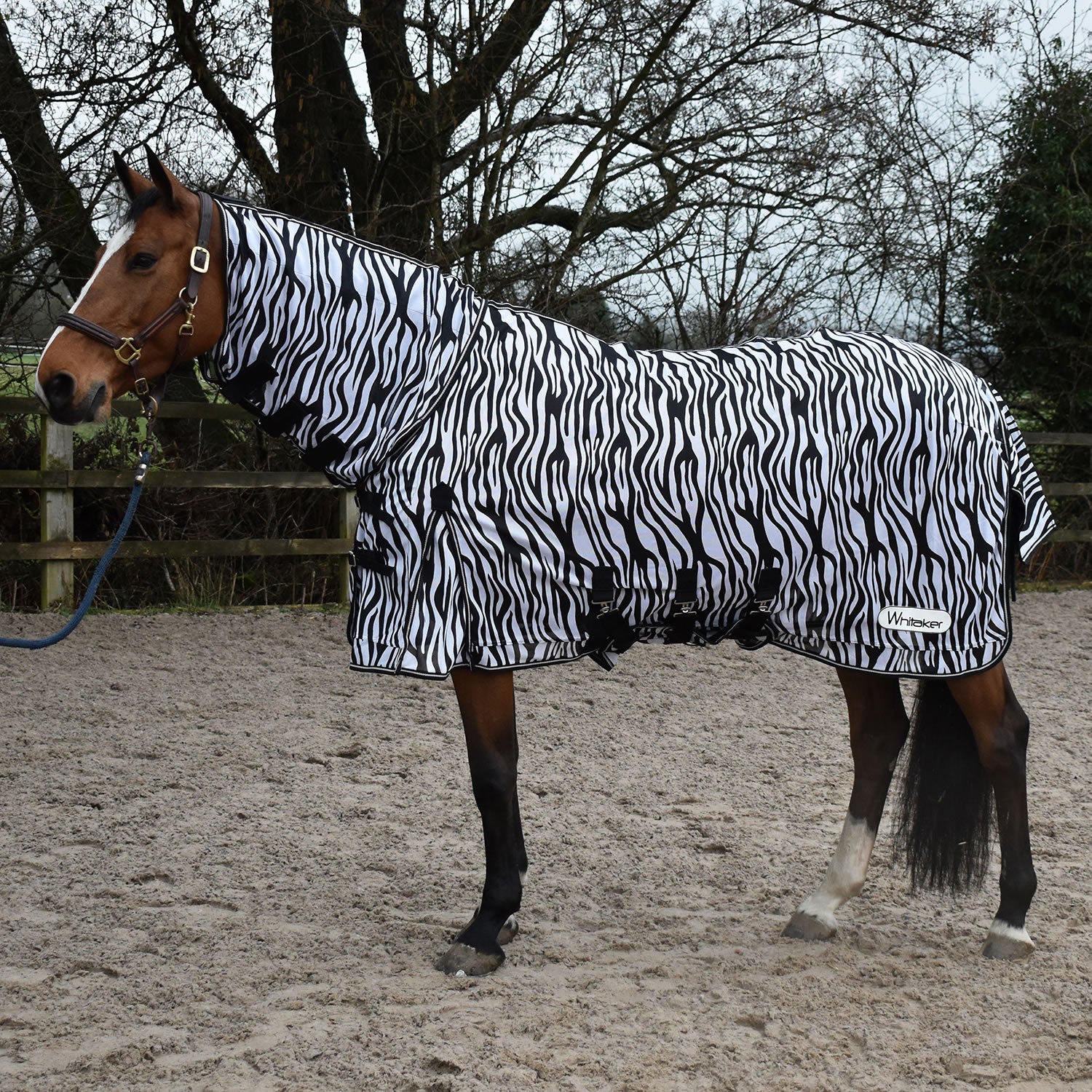 Whitaker R236 Marwell Fly Rug Zebra - 4' 3" - Black/White - Fly Rug