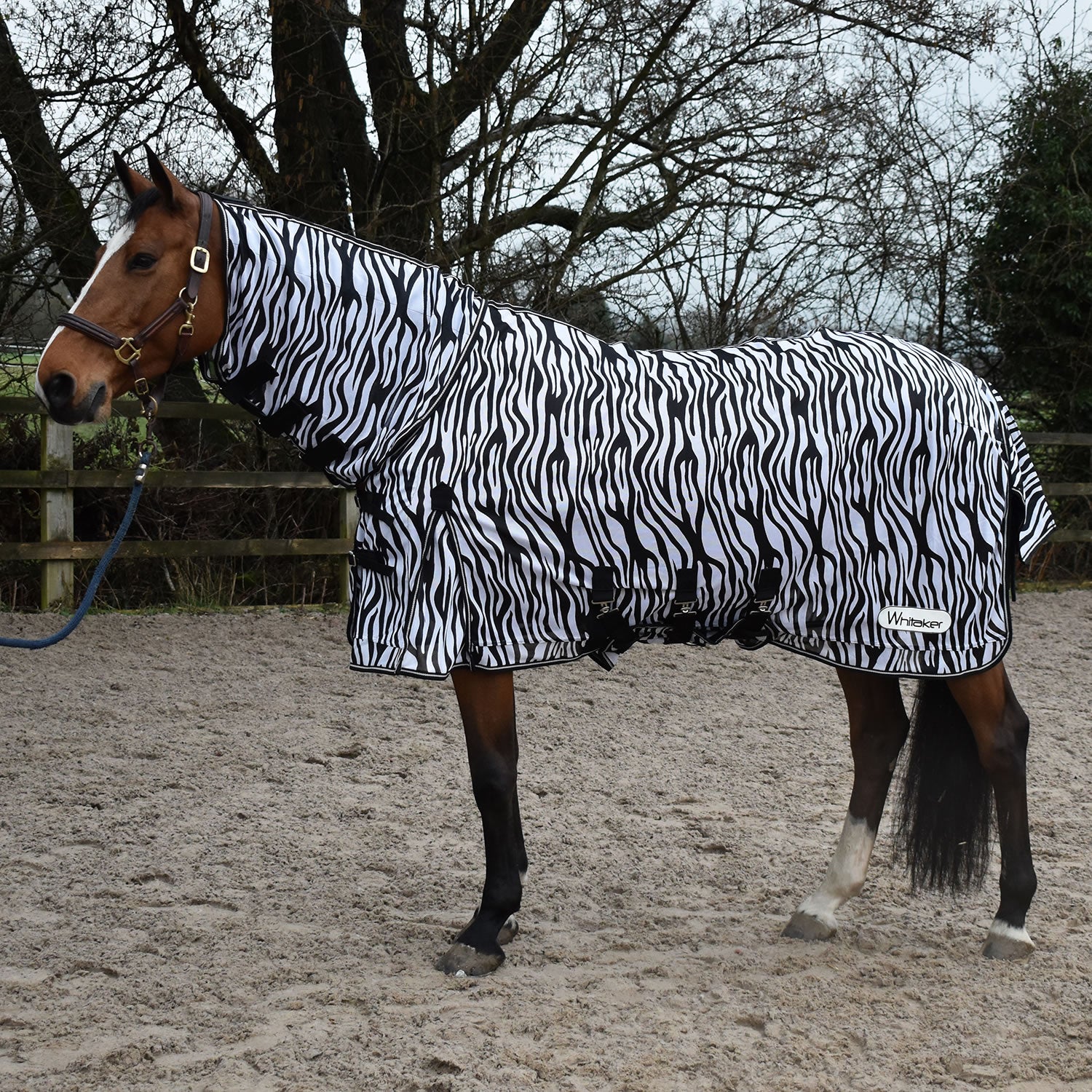 Whitaker R236 Marwell Fly Rug Zebra - 4' 6" - Black/White - Fly Rug