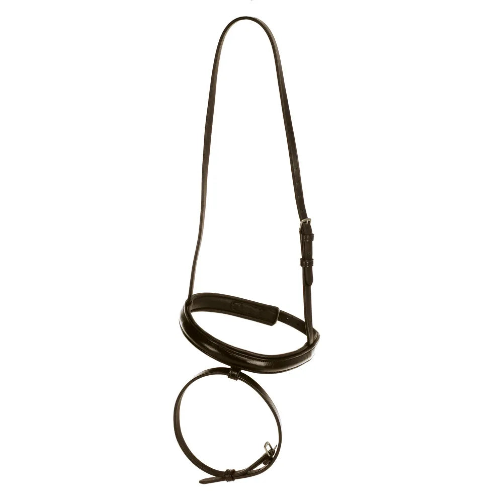 Hy Equestrian Leather Flash Nose Band - Brown, Pony image