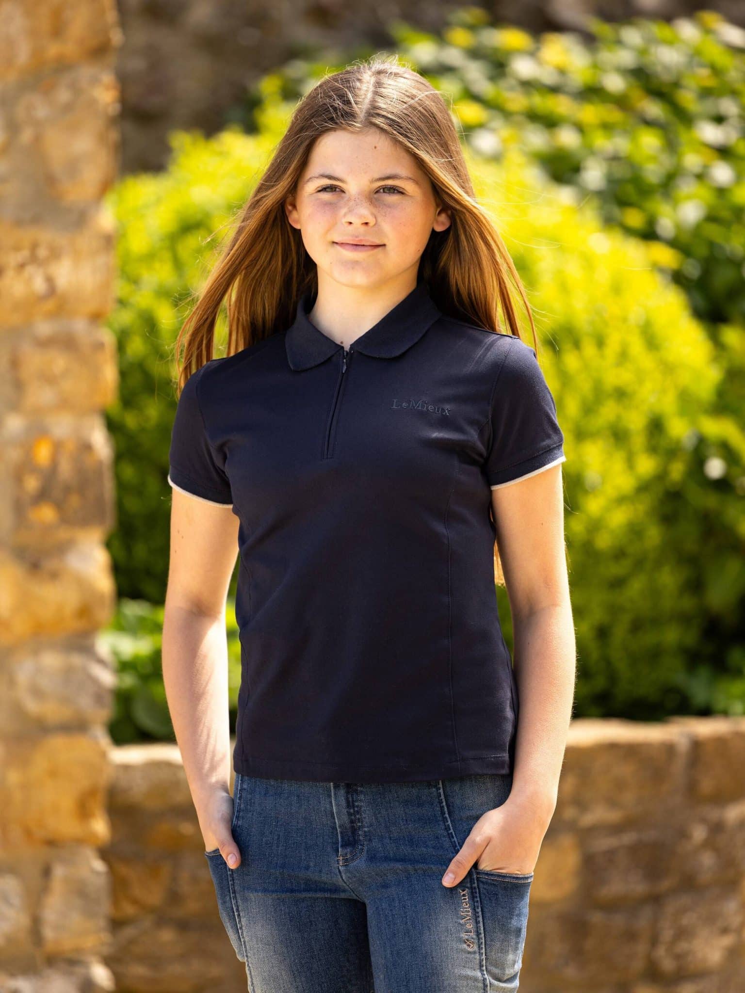 LeMieux Young Rider Polo Shirt - Navy image 1