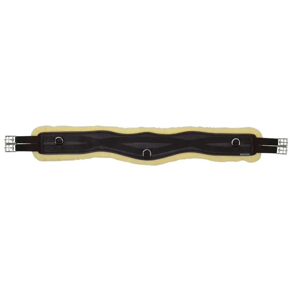 Hy Equestrian Fleece Lined GP/Jumping Contoured Girth - Black/Natural, 58" image
