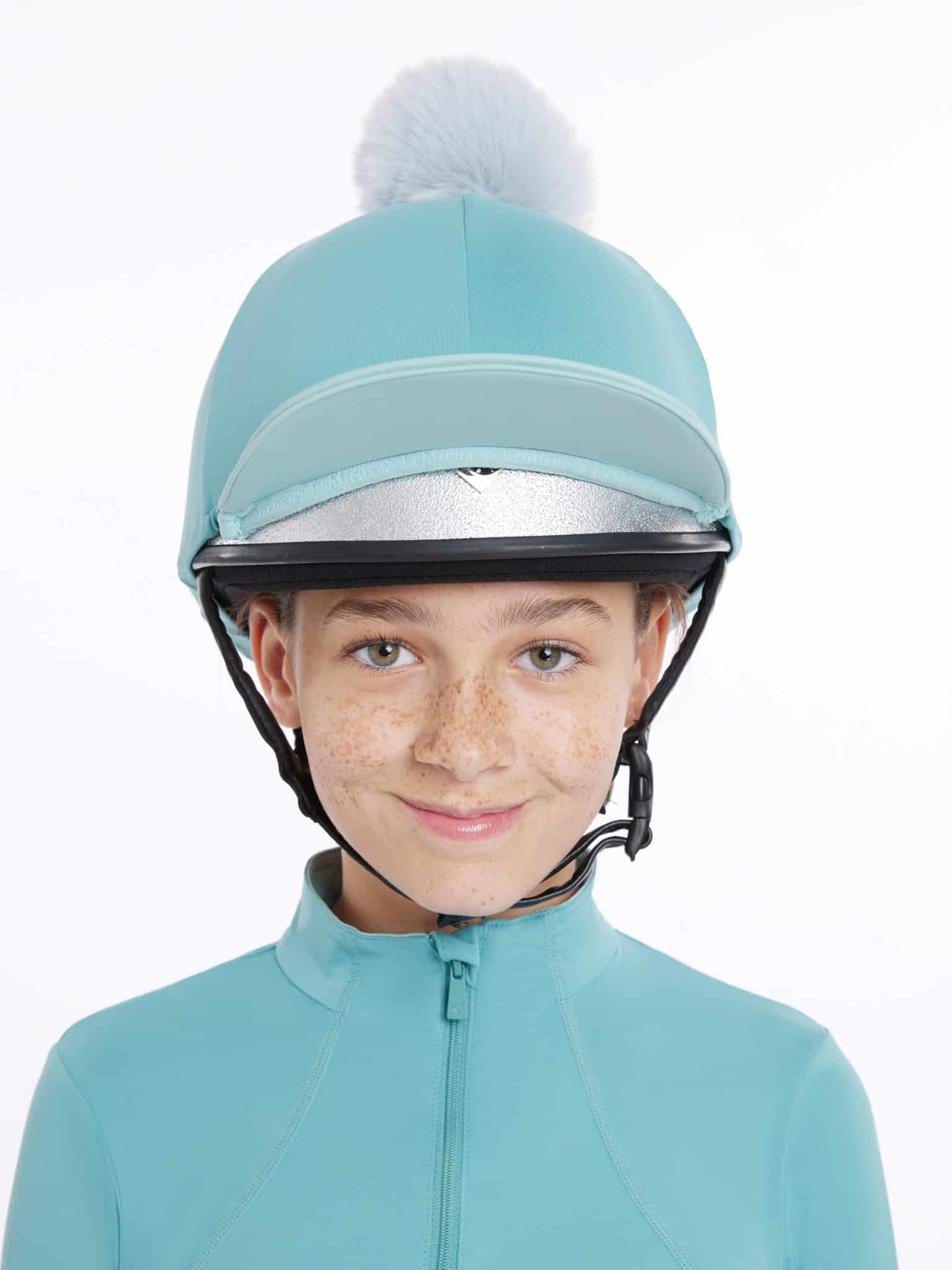 LeMieux Pom Hat Silk - Lagoon/Aqua image 2