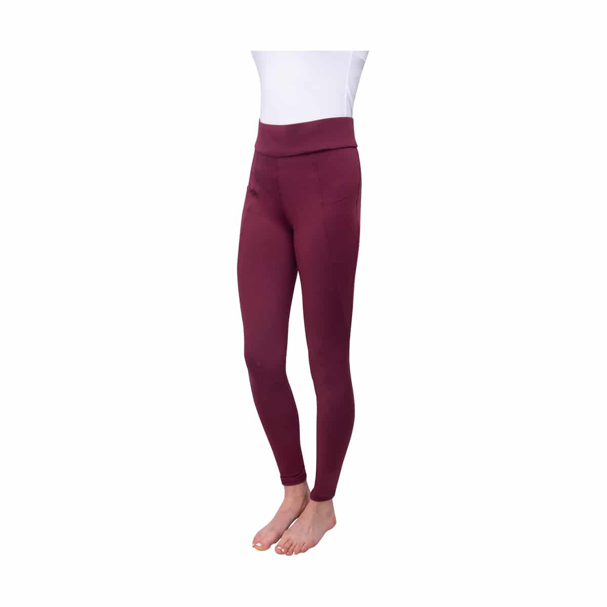 Hy Equestrian Melton Riding Tights - Fig, Large image
