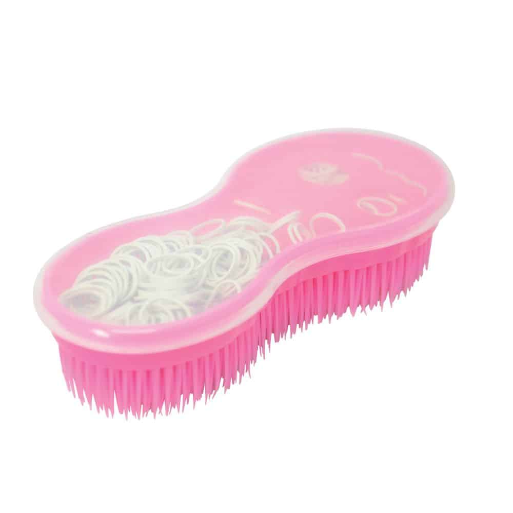 Lincoln Ultimate Brush with Plaiting Kit - Pink with White Bands image