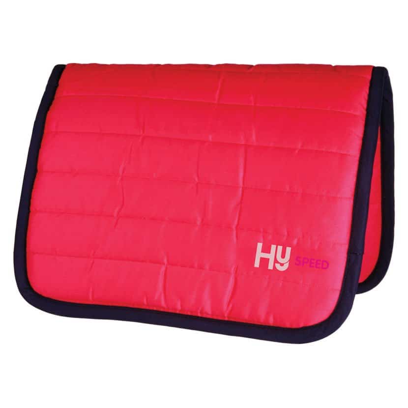 Hy Equestrian Reversible Comfort Pad - Raspberry/Navy Trim image