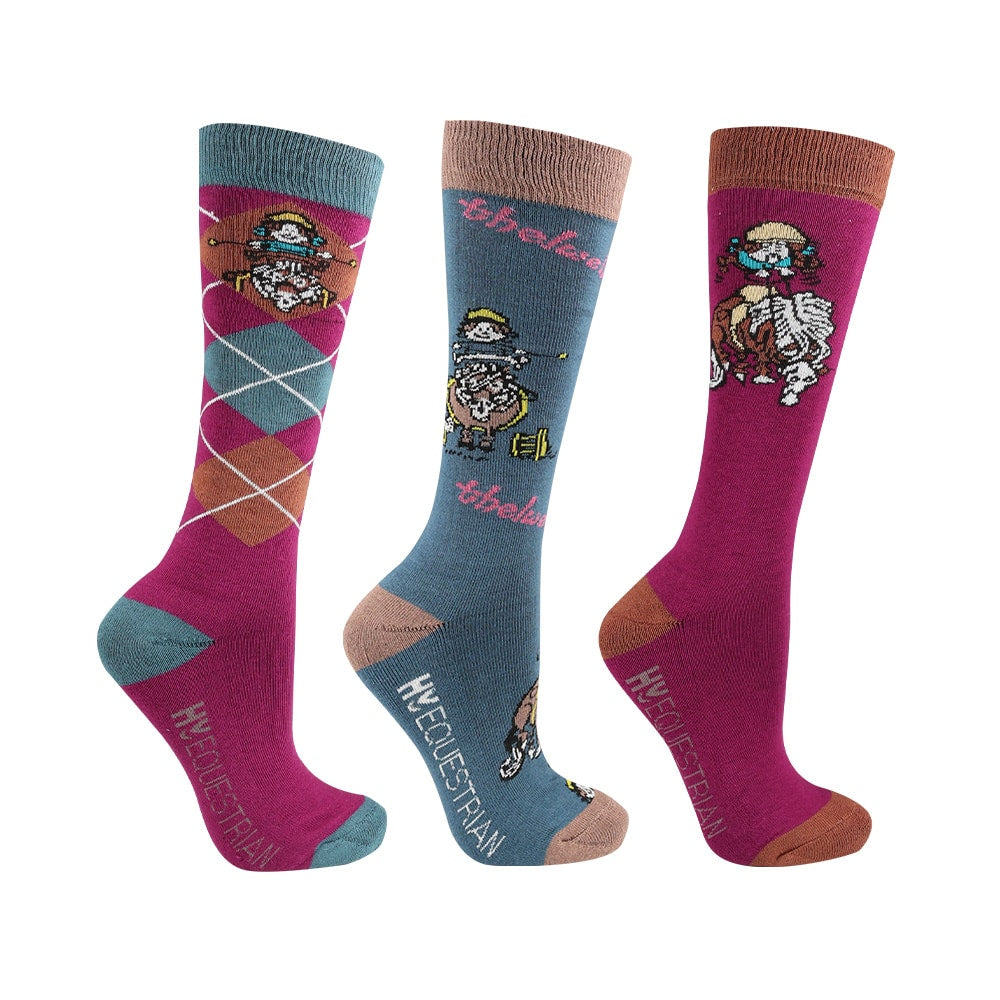 Hy Equestrian Thelwell Collection Pony Friends Socks (Pack of 3) image 6