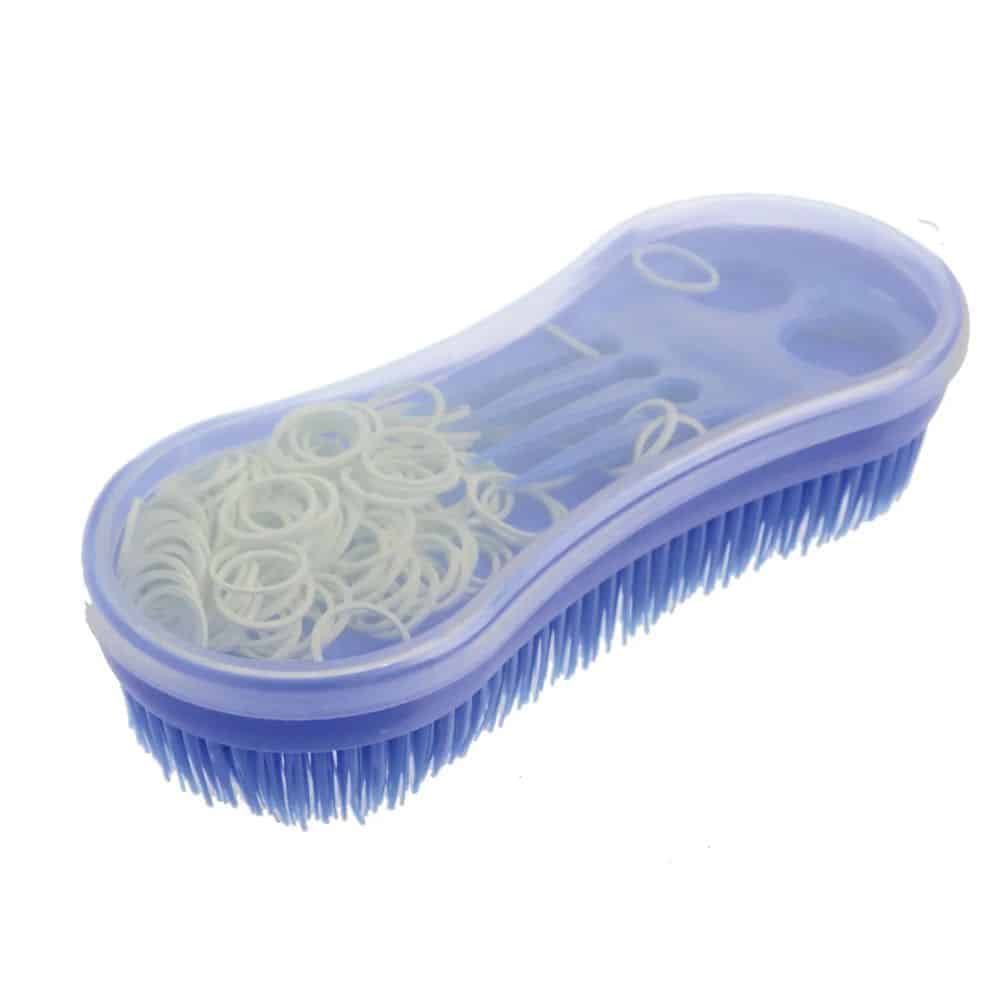 Lincoln Ultimate Brush with Plaiting Kit - Blue with White Bands image