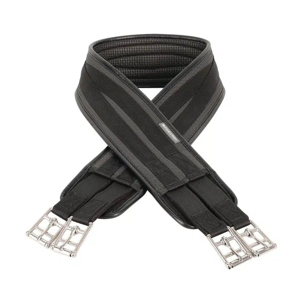 Hy Equestrian Waffle Girth - Elasticated Both Ends - Black, 36" image