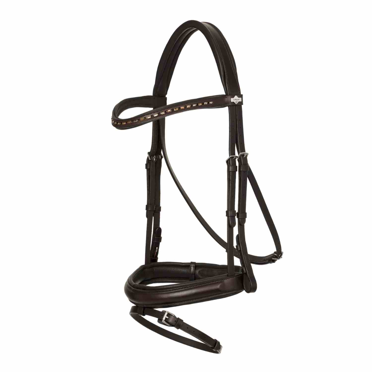 Arika Flash Bridle - Brown/Silver, Pony image