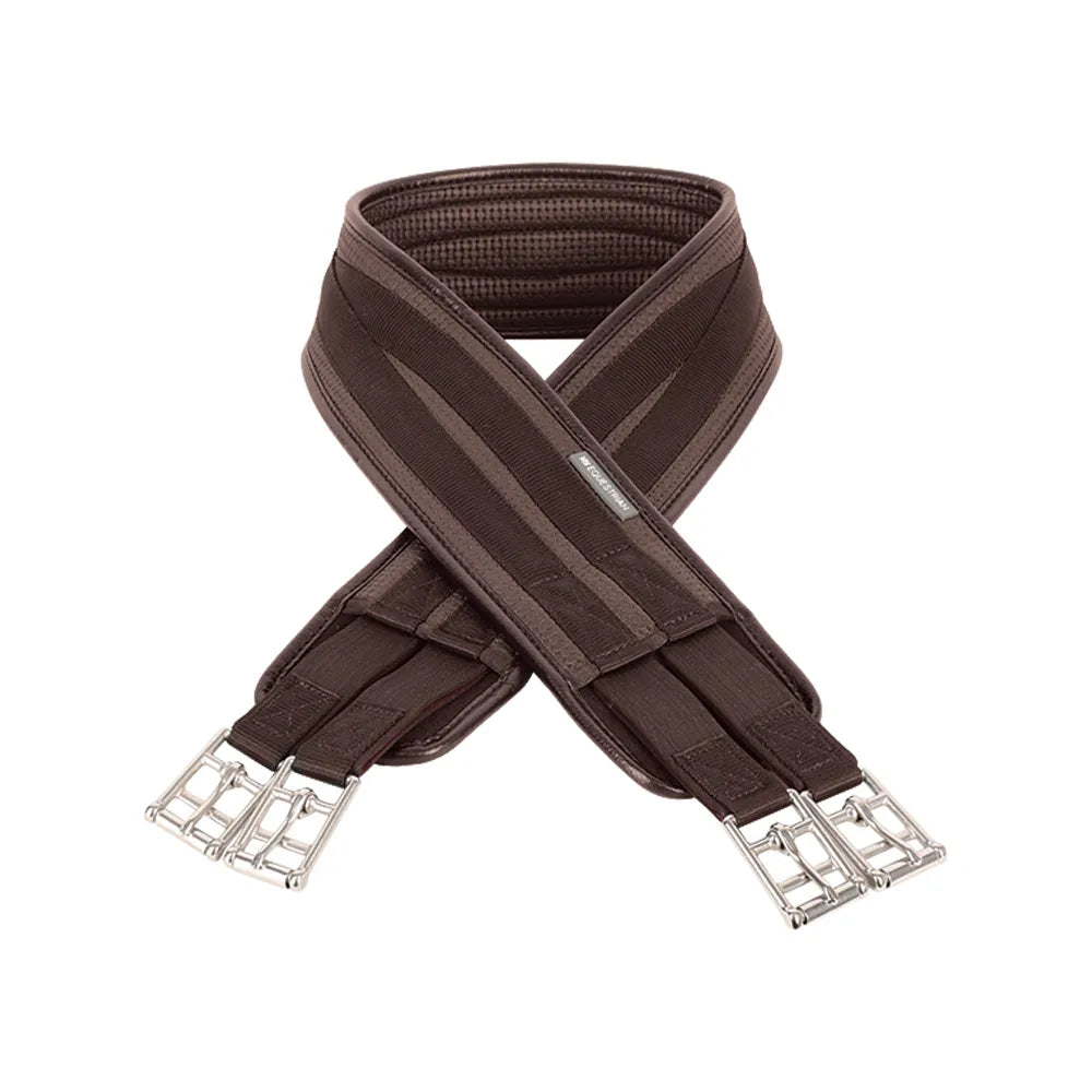 Hy Equestrian Waffle Girth - Elasticated Both Ends - Brown, 58" image