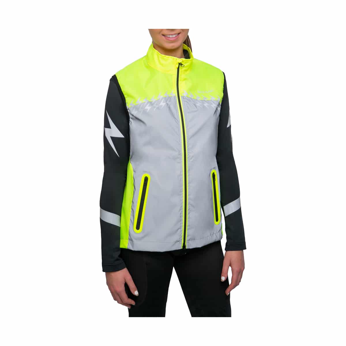 Silva Flash Lightweight Duo Reflective Gilet by Hy Equestrian - Small, Yellow/Reflective Silver image